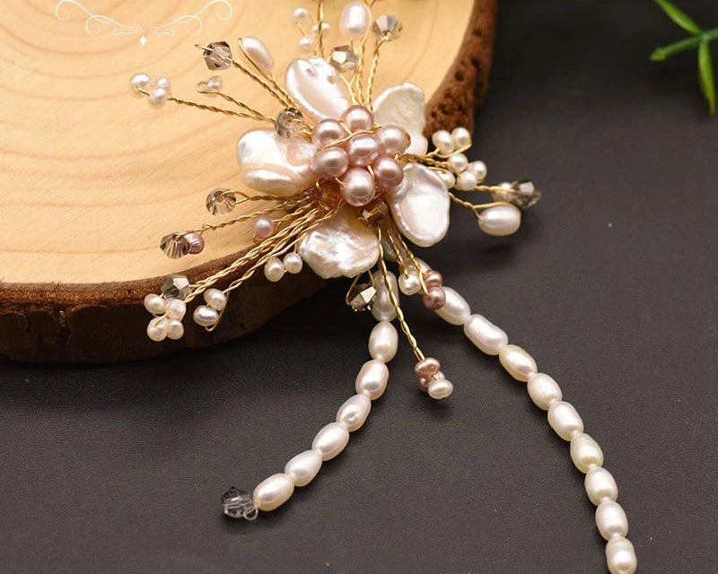Delightful White And Pink Pearl Brooch Pin