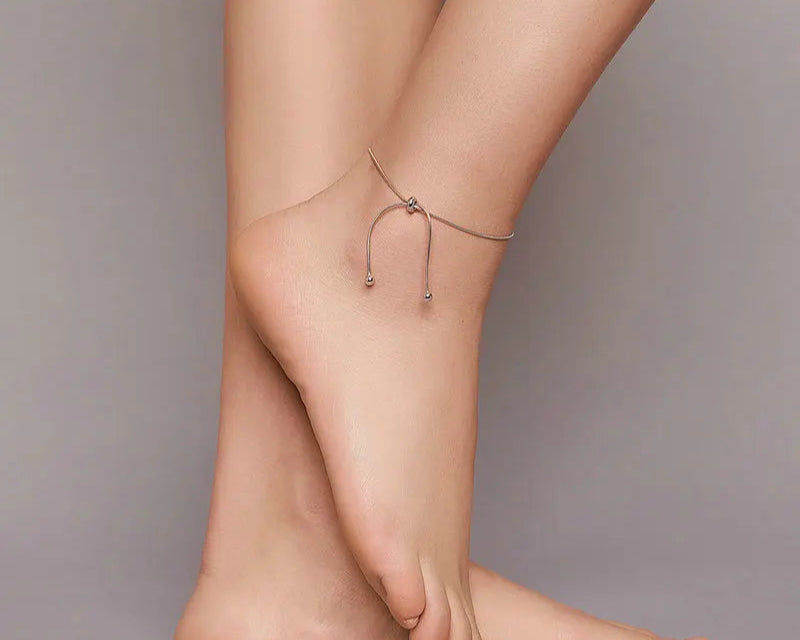 Elegant 925 Sterling Silver Adjustable Snake Charm Anklet