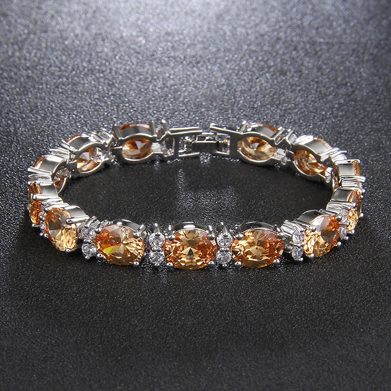 Stunning Oval Shape CZ Stone Bracelet