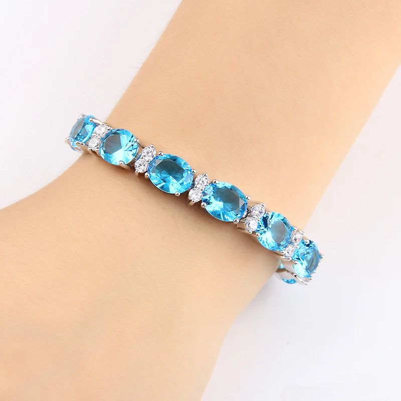 Stunning Oval Shape CZ Stone Bracelet