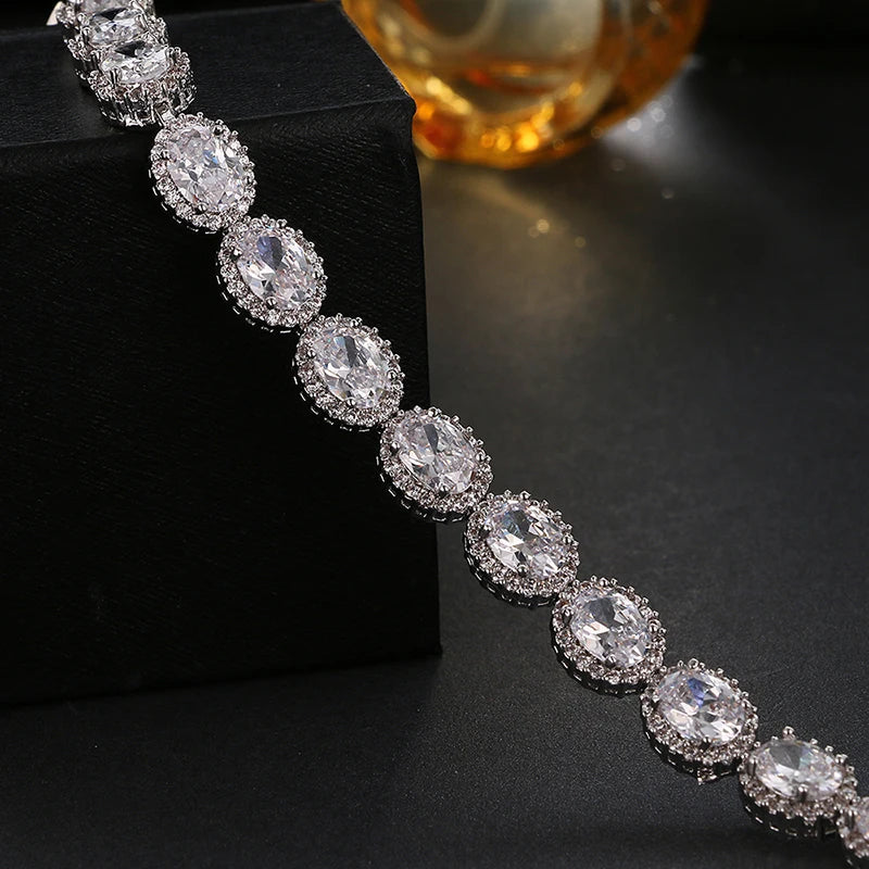 Shimmering Top Quality Oval Zircon Bracelet
