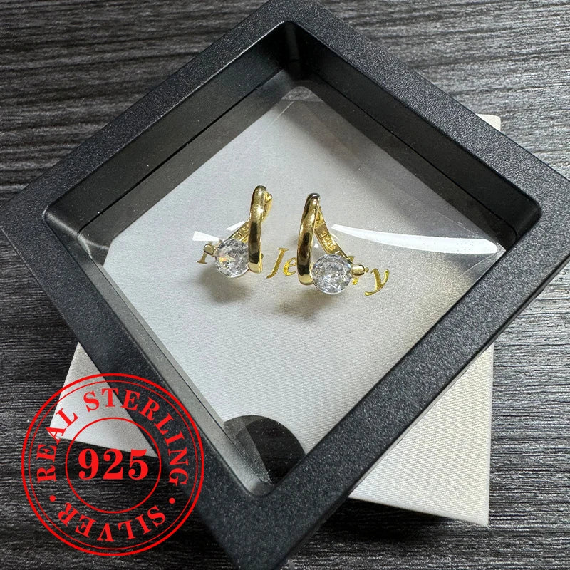 Sparkling Fashion 925 Sterling Silver Hoop Earrings