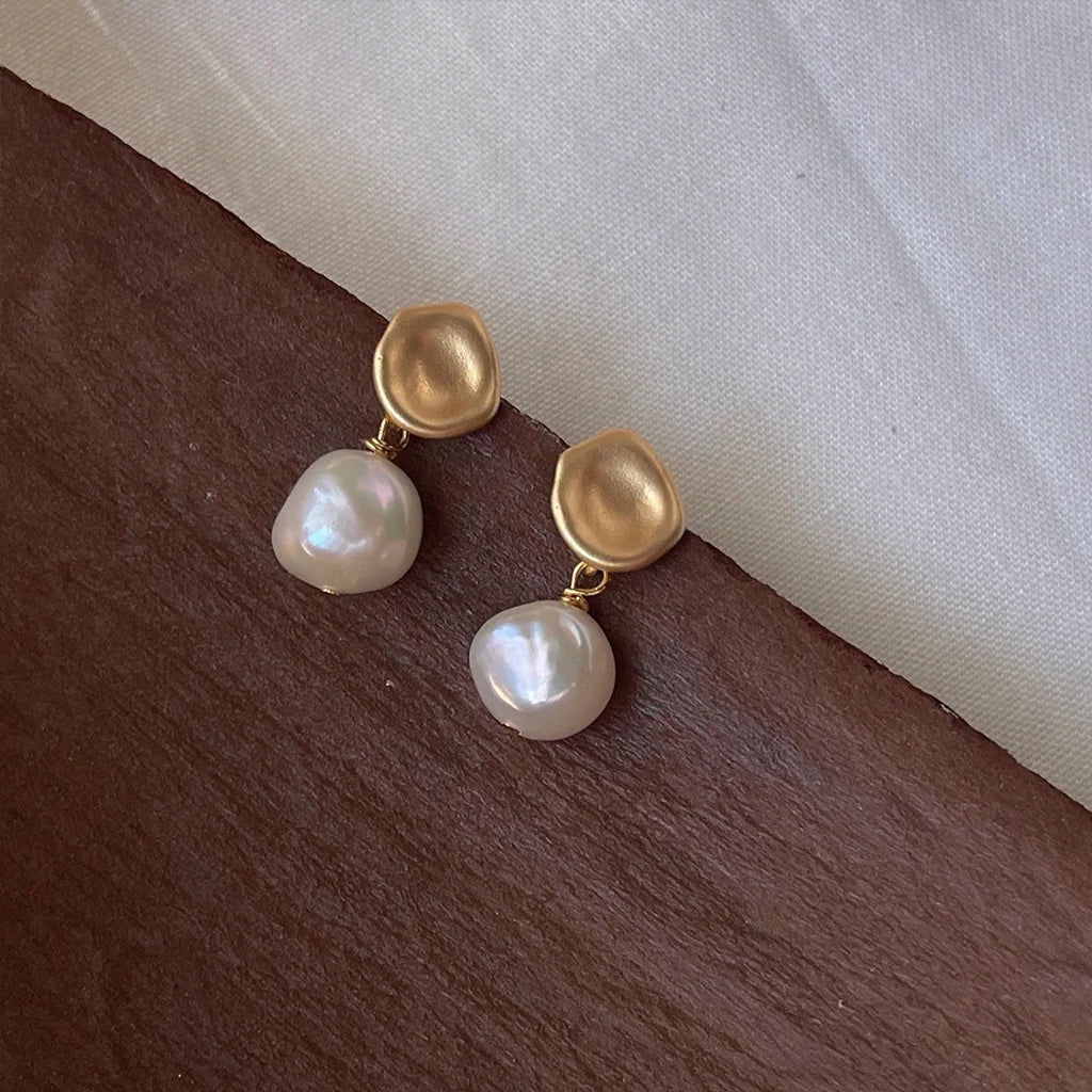 Chic 14K Gold Filled Freshwater Pearl Tassel Earrings