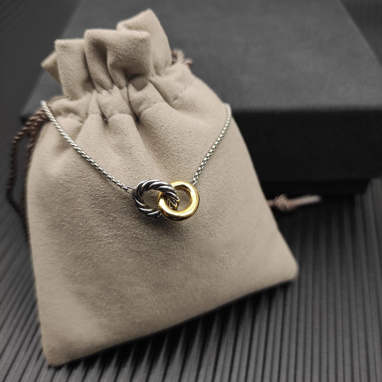 Trendy S925 Sterling Silver Double Ring Bracelet