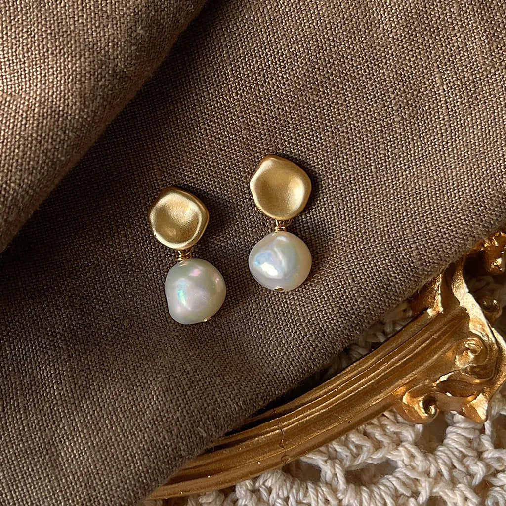 Chic 14K Gold Filled Freshwater Pearl Tassel Earrings