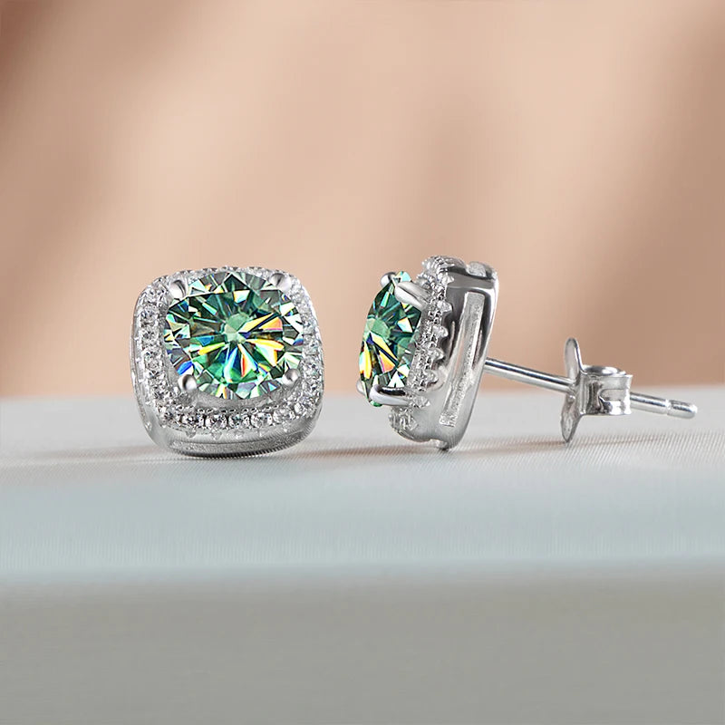 Classic Real Moissanite, S925 Sterling Silver Earrings