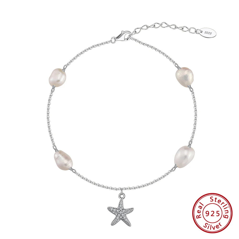 Luxury 925 Sterling Silver 5A Clear Cubic Zirconia Anklets