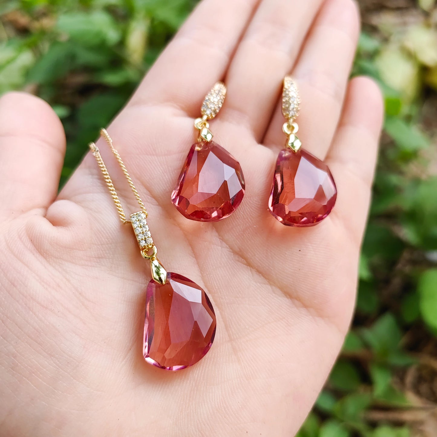 Fashion Simple Pea Shape Jewelry Three-piece Set