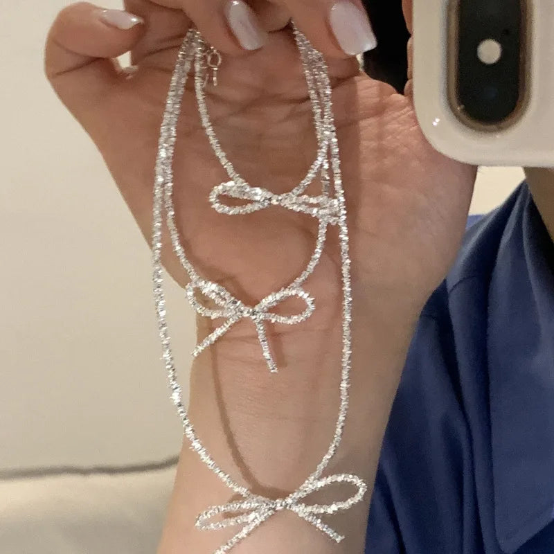 Elegant 925 Sterling Silver Bowknot Anklet