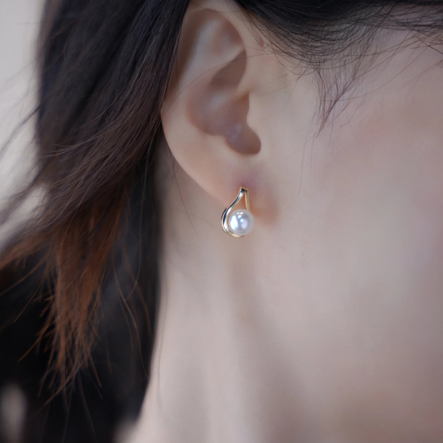 Timeless Natural Freshwater Pearl Teardrop Stud Earrings