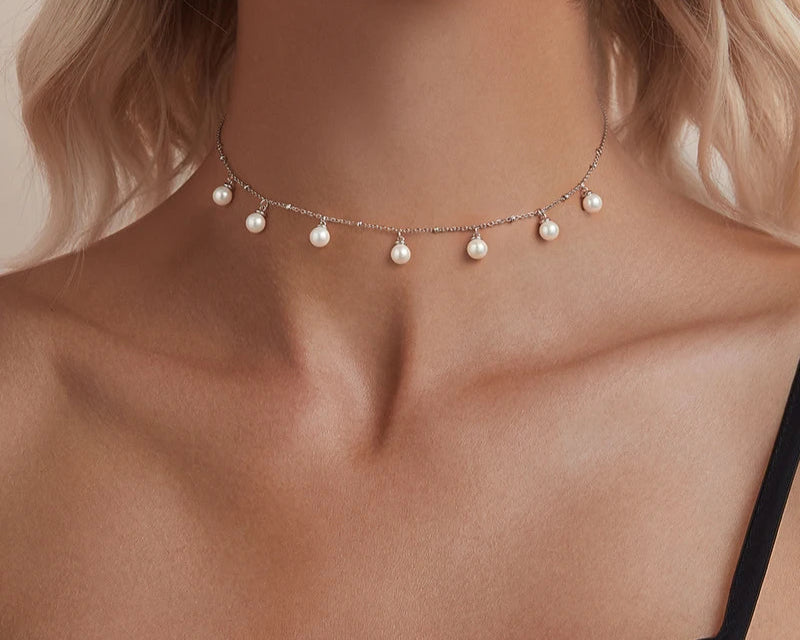 Sleek Shell Pearl 925 Sterling Silver Necklace