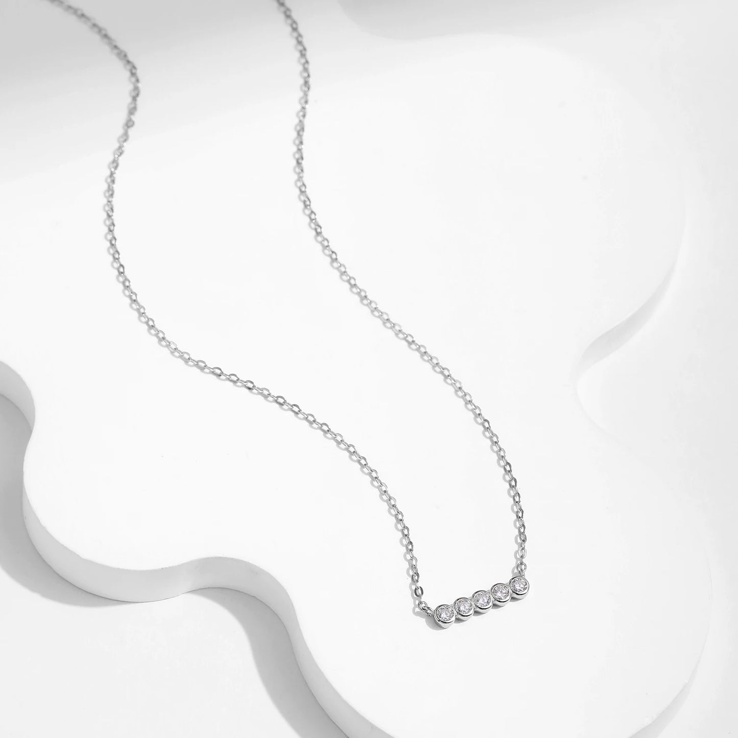 Timeless D Color Moissanite Stackable Pendant Necklace – 925 Sterling Silver Lab Diamond Chain