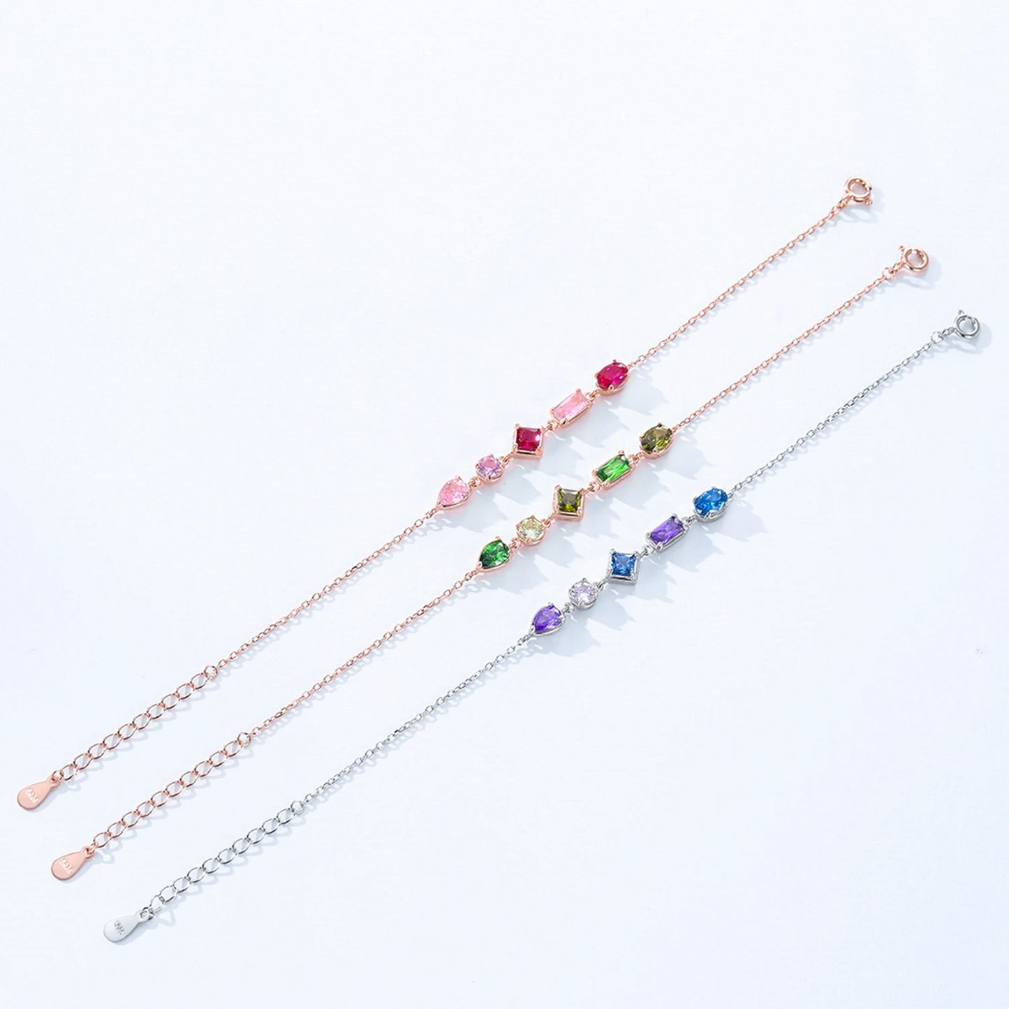 Luxury 925 Sterling Silver Zircon Chain Bracelet