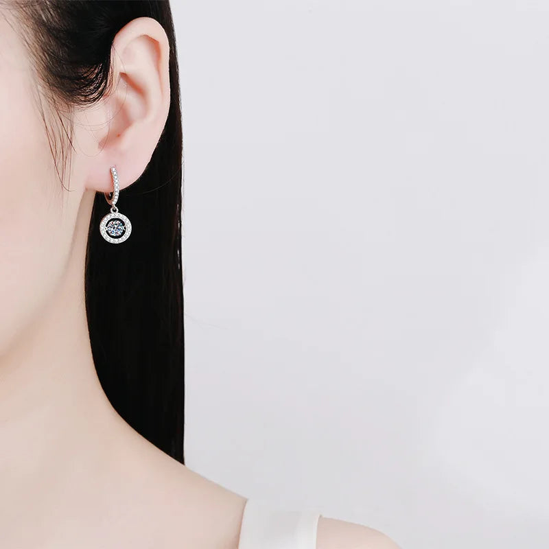 Elegant 1CT Moissanite Beating Heart Drop Earrings – White Gold Plated S925 Silver