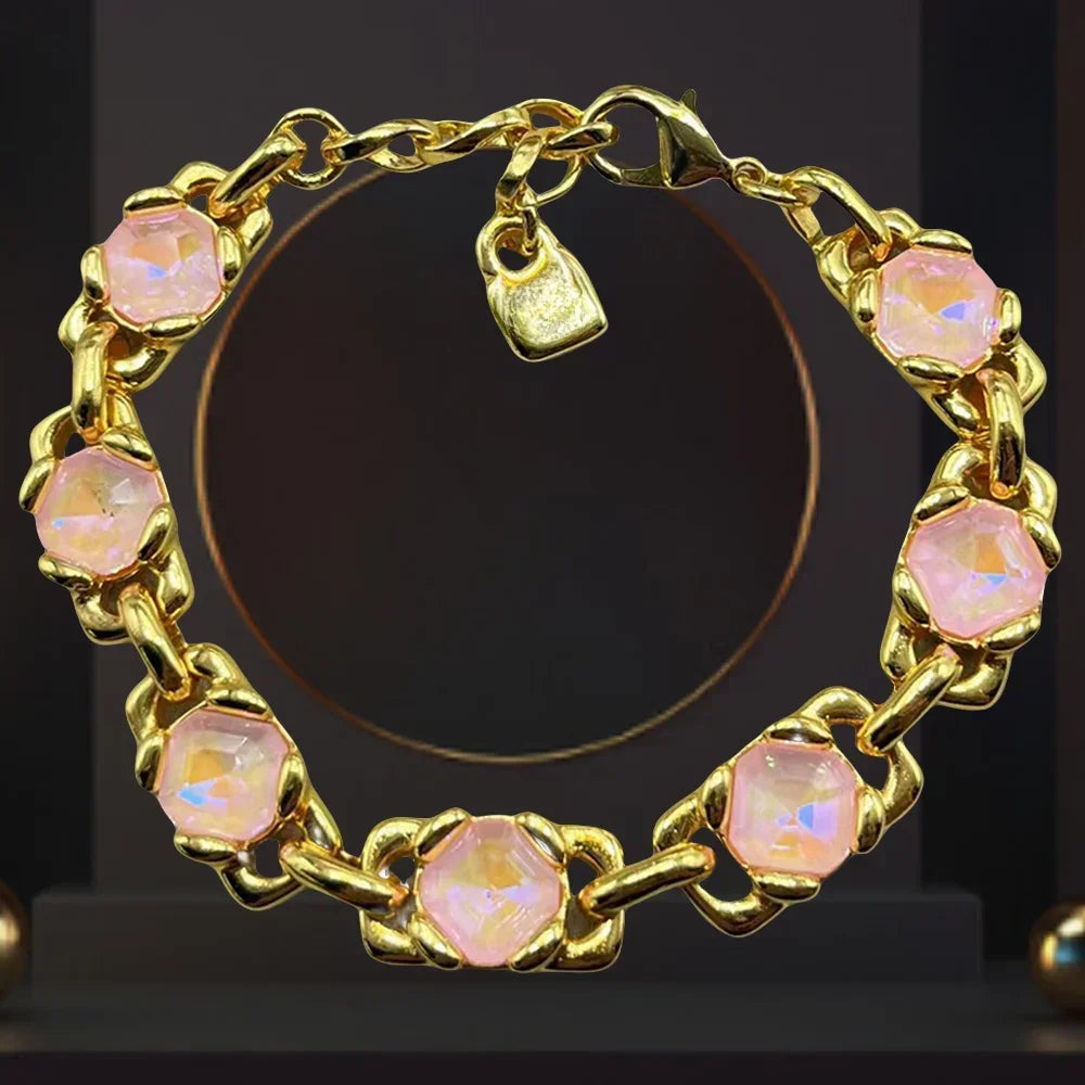 Dazzling and Gorgeous Multi-layer Silver Irregular Crystal Bracelet