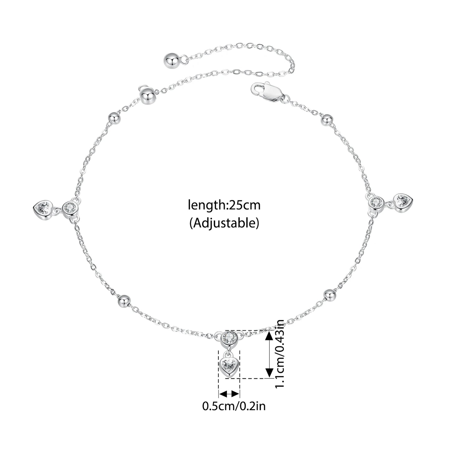 Charming 925 Sterling Silver Turtle Shell Beach Anklet
