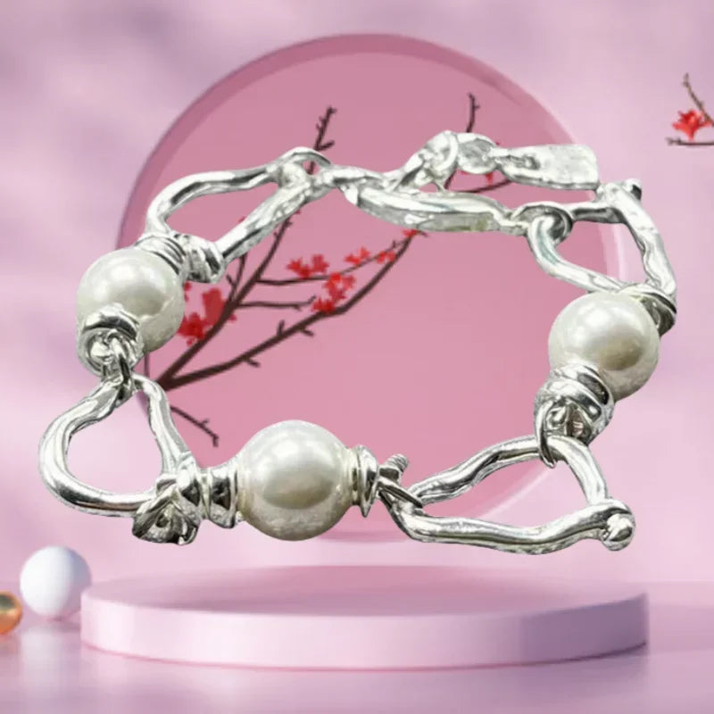Dazzling and Gorgeous Multi-layer Silver Irregular Crystal Bracelet