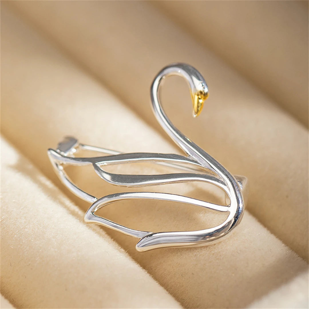 Minimalist S925Pure Silver Swan Brooch