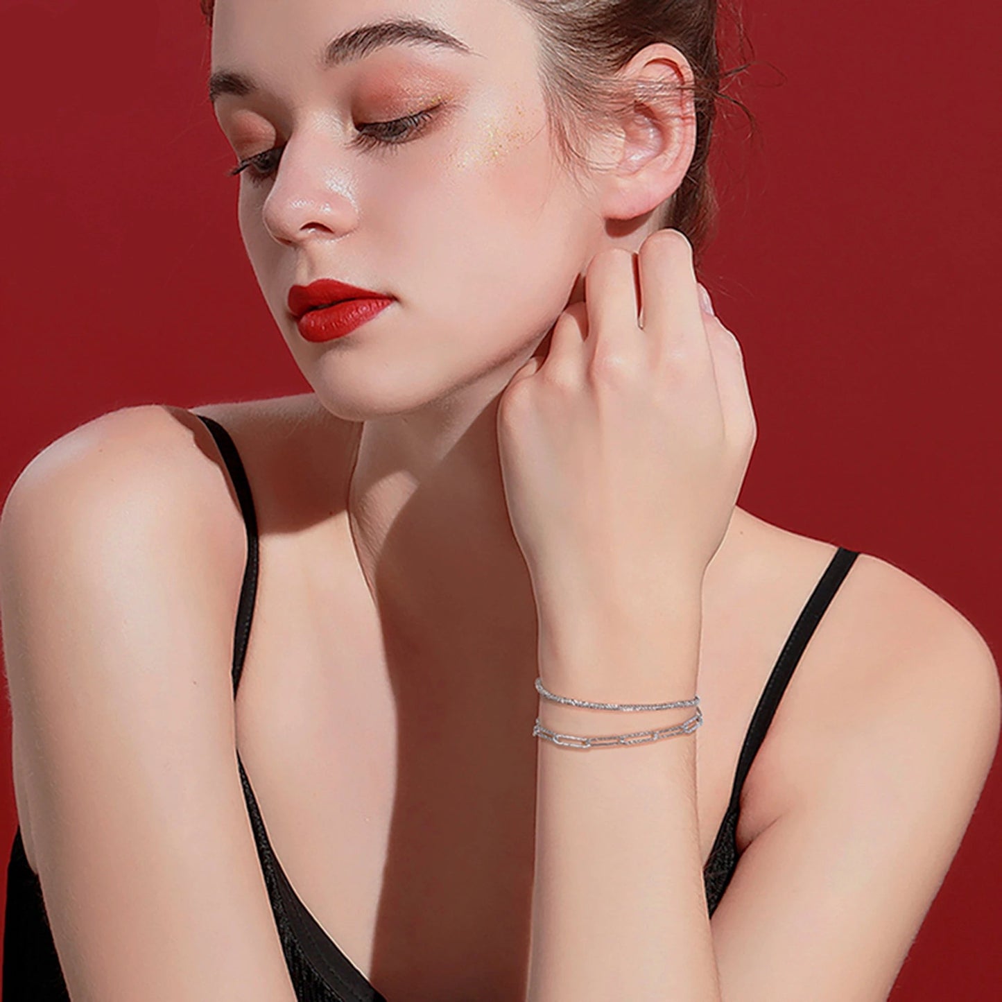Sophisticated 925 Sterling Silver Paperclip Chain Bracelet