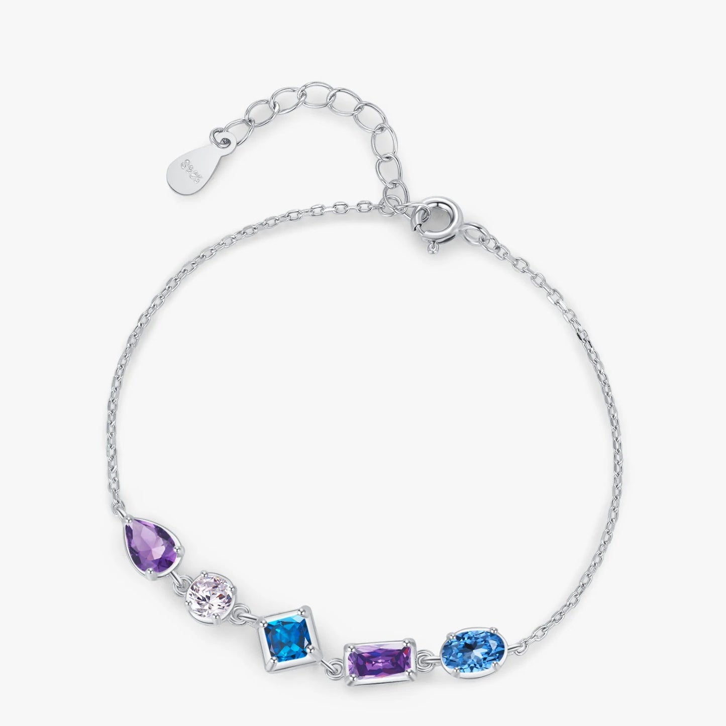 Luxury 925 Sterling Silver Zircon Chain Bracelet