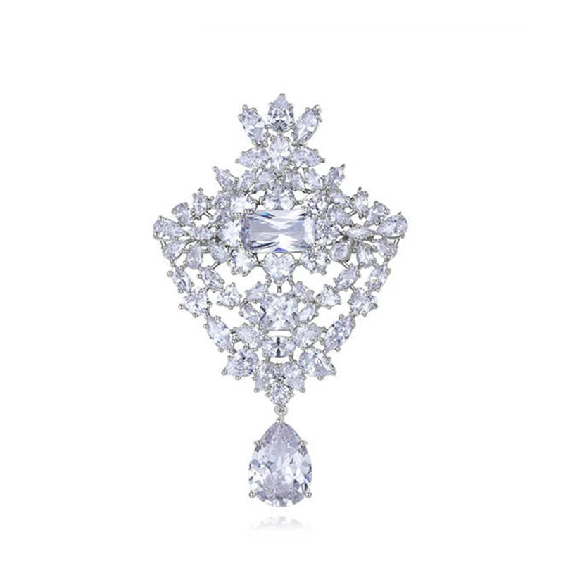 Exquisite Cubic Zircon Bouquet Brooch