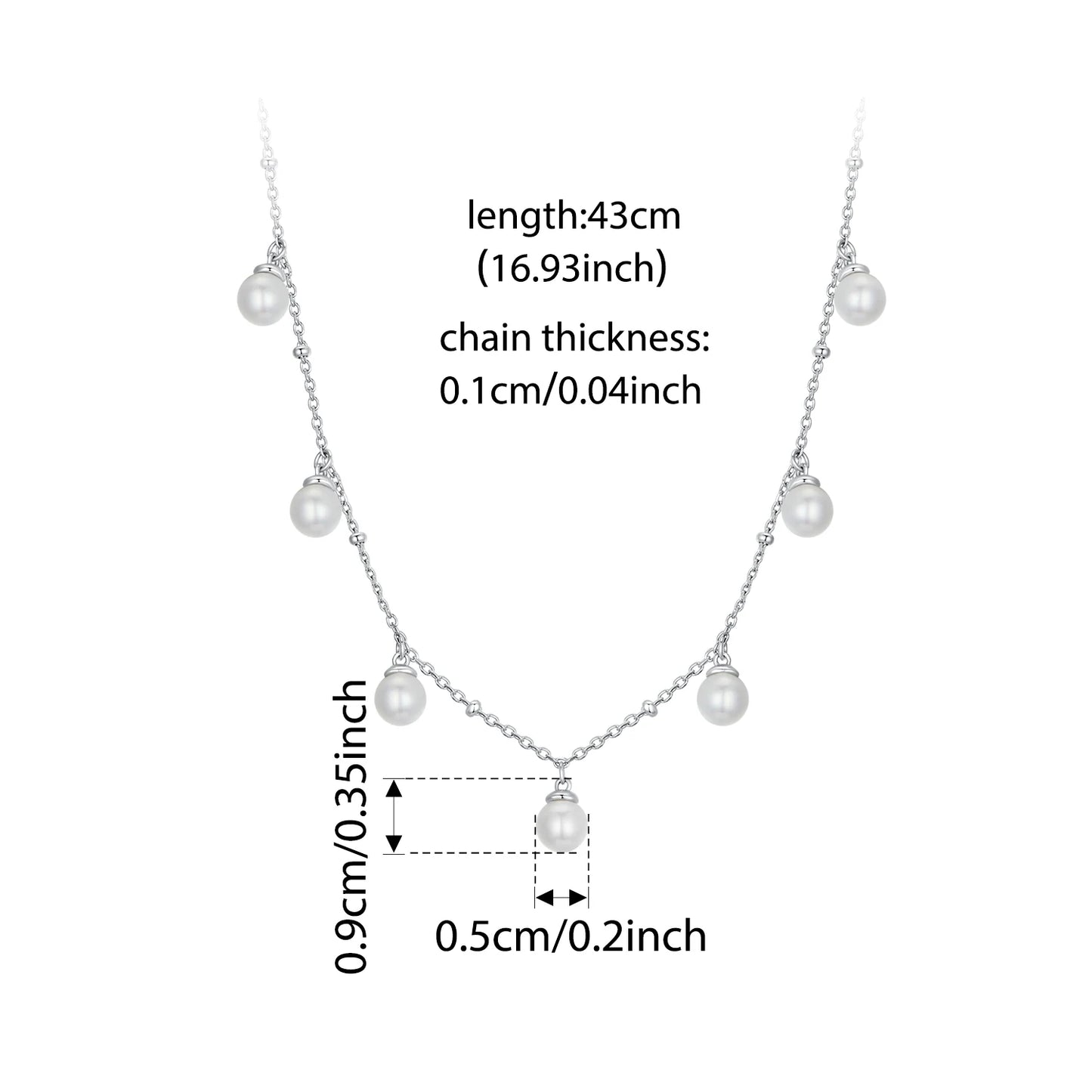 Sleek Shell Pearl 925 Sterling Silver Necklace