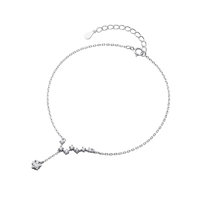 Minimalist 925 Sterling Silver Sweet Big Dipper CZ Anklets