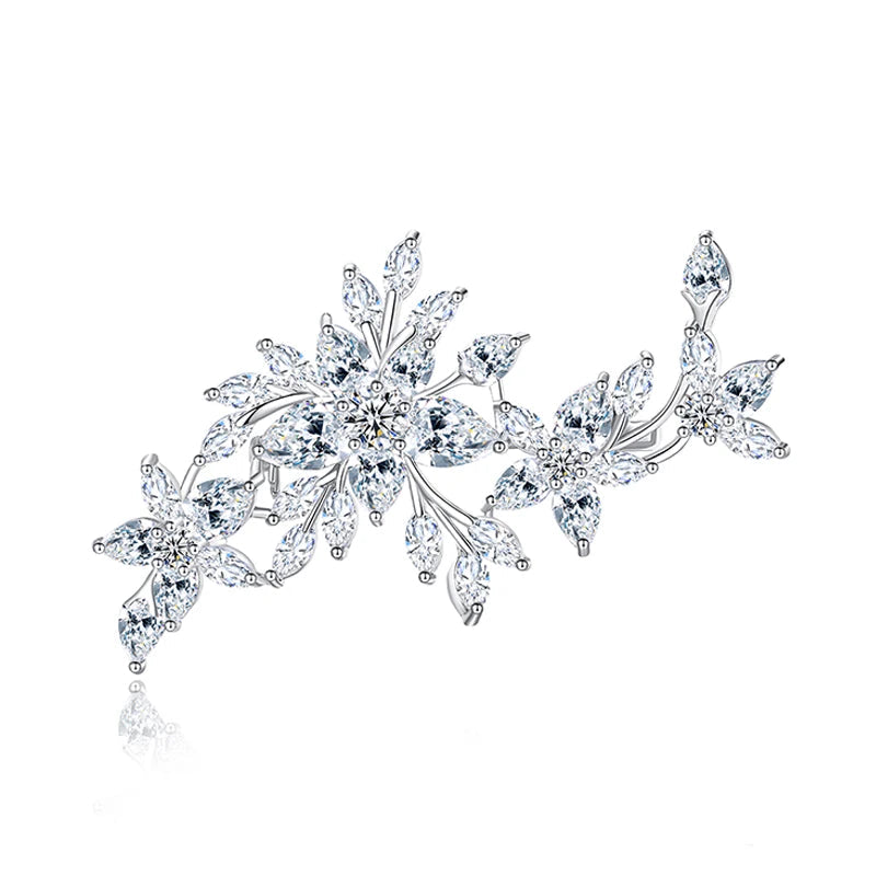 Dazzling Cubic Zirconia Flower Brooch