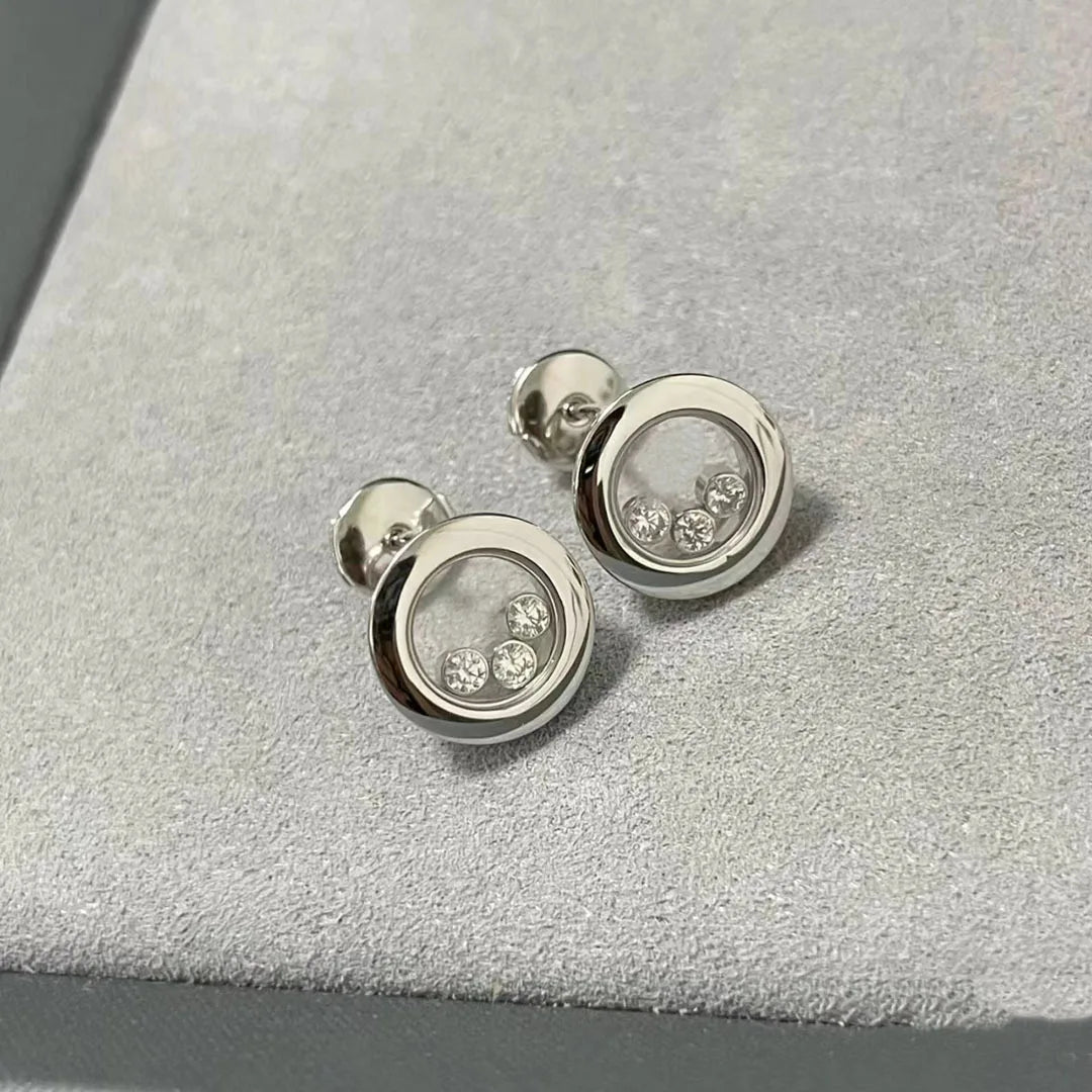 Minimalist 18K Gold Plated Geometric Heart Stud Earrings