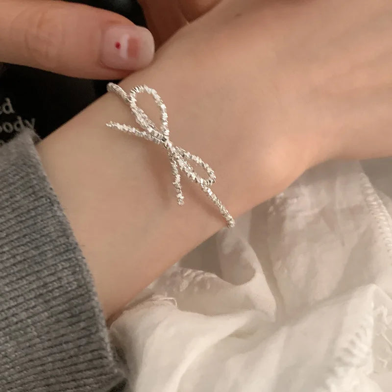 Elegant 925 Sterling Silver Bowknot Anklet
