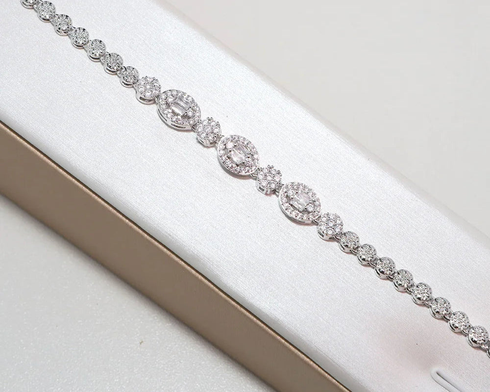 Sparkling Necklace Earring Bracelet Ring Cubic Zircon Set