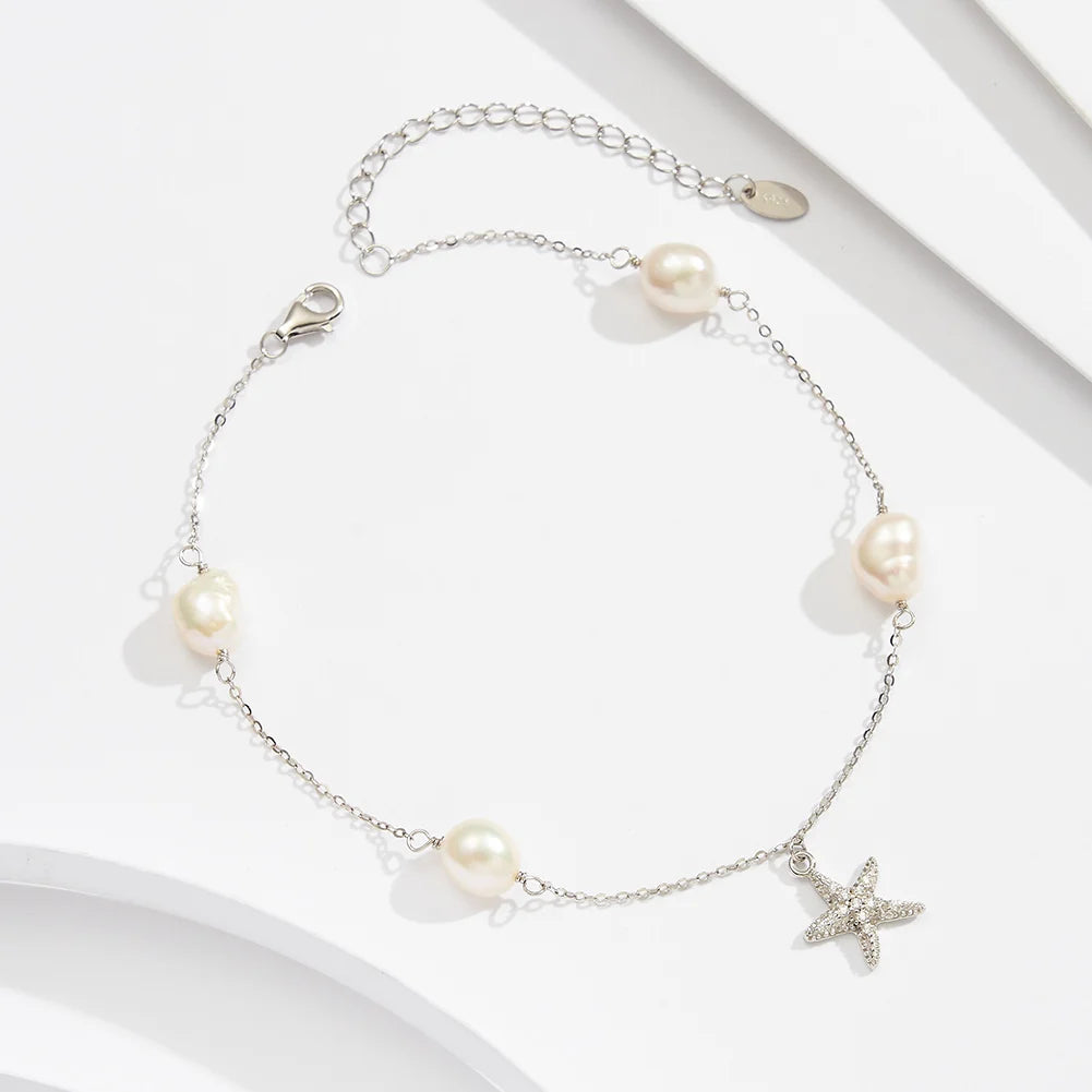 Luxury 925 Sterling Silver 5A Clear Cubic Zirconia Anklets