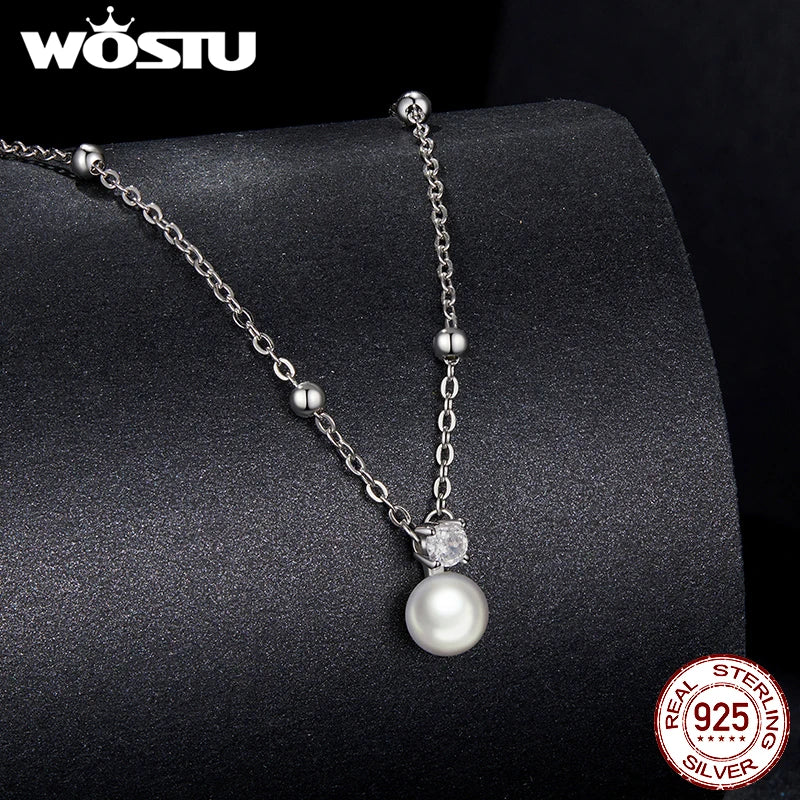 Delicate 1CT Moissanite & Pearl Jewelry Set – 925 Sterling Silver