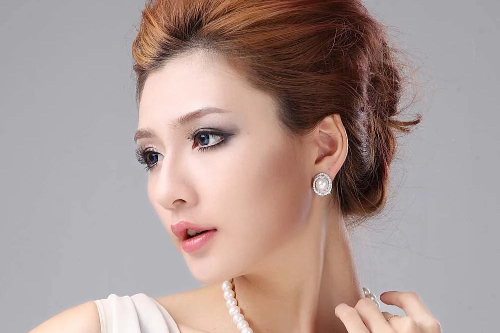 Classic Natural White Pearl 925 Sterling Silver Clip Earrings