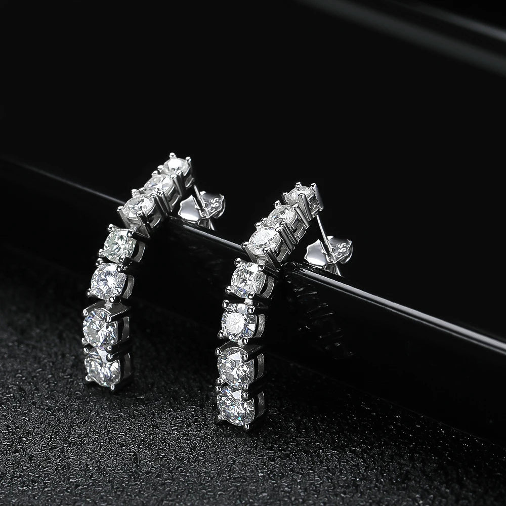Dazzling Moissanite Pendent s925 Sterling Sliver Plated 18k White Gold Earring