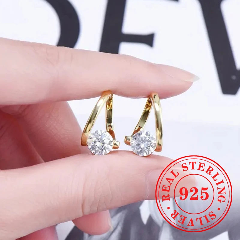 Sparkling Fashion 925 Sterling Silver Hoop Earrings