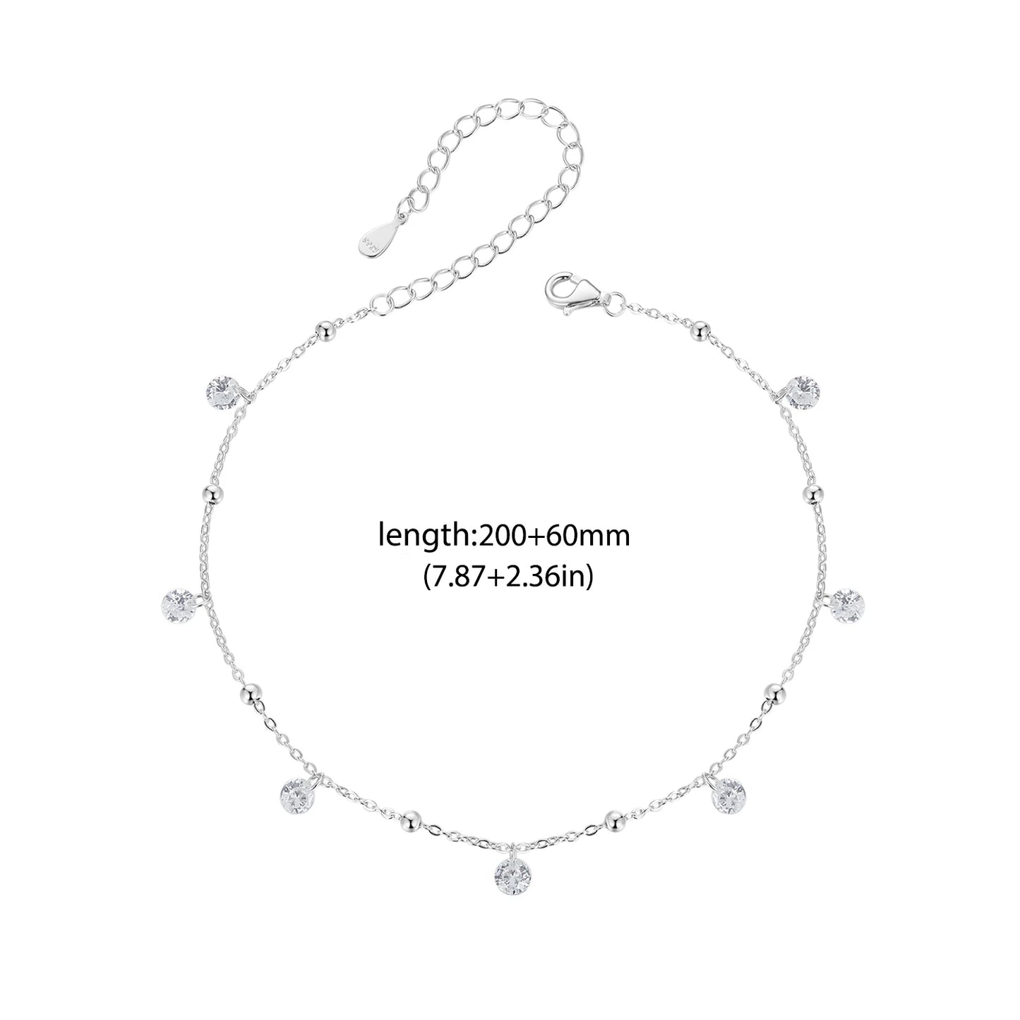 Charming 925 Sterling Silver Turtle Shell Beach Anklet