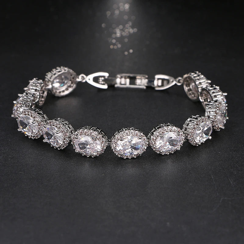 Shimmering Top Quality Oval Zircon Bracelet