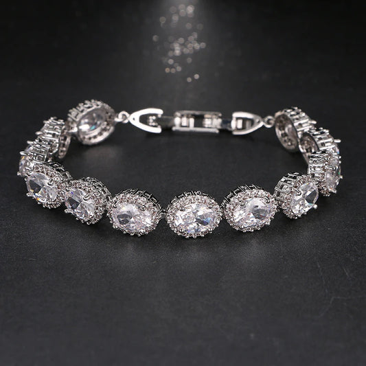 Shimmering Top Quality Oval Zircon Bracelet