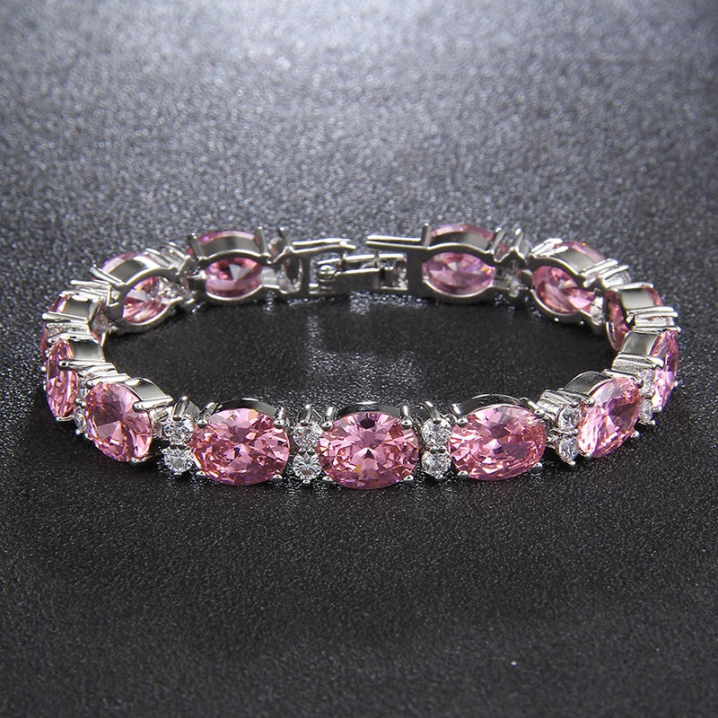 Stunning Oval Shape CZ Stone Bracelet