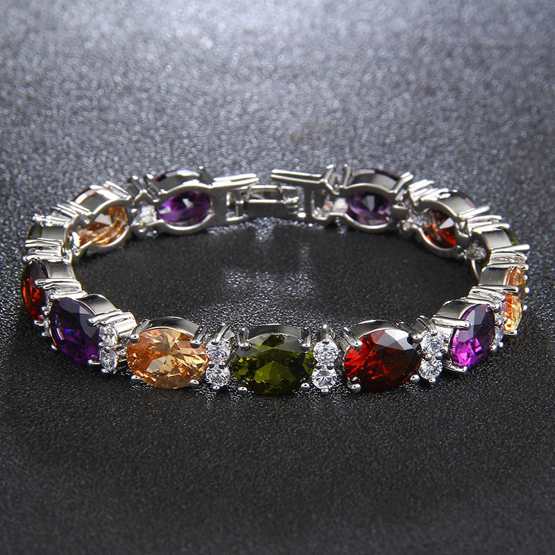 Stunning Oval Shape CZ Stone Bracelet