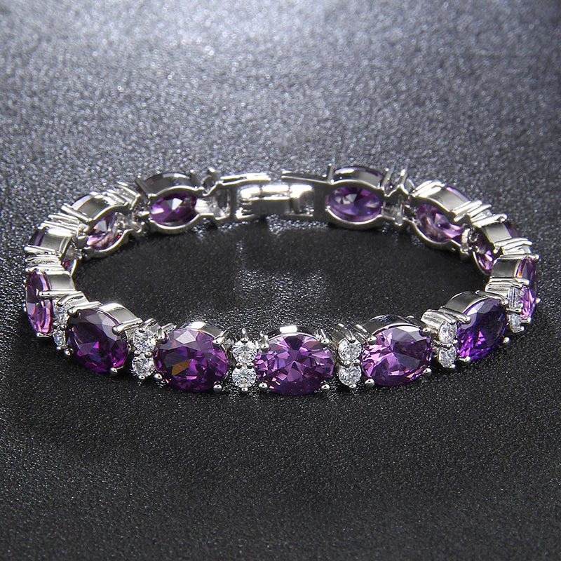 Stunning Oval Shape CZ Stone Bracelet