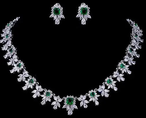 Elegant AAA Zircon Clear CZ Choker Necklace Jewelry Sets