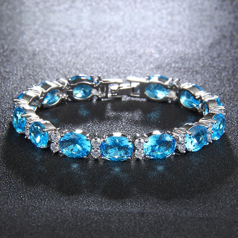 Stunning Oval Shape CZ Stone Bracelet