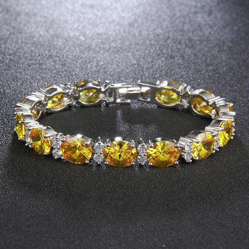 Stunning Oval Shape CZ Stone Bracelet