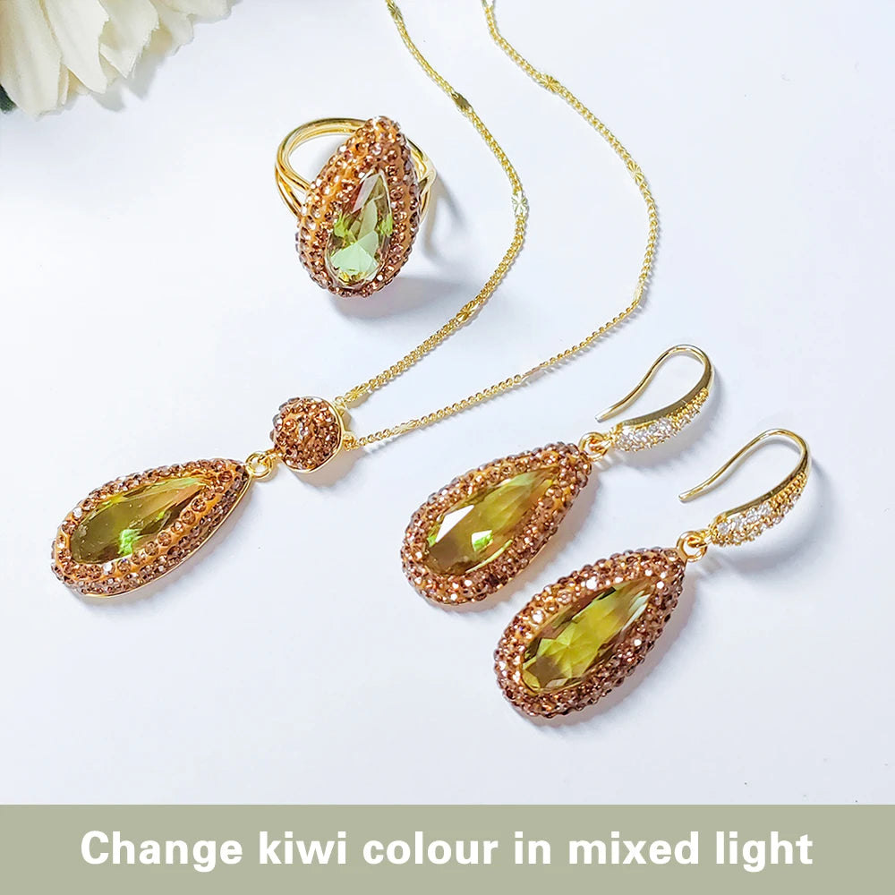Elegant Color-changing stone Jewelry Set