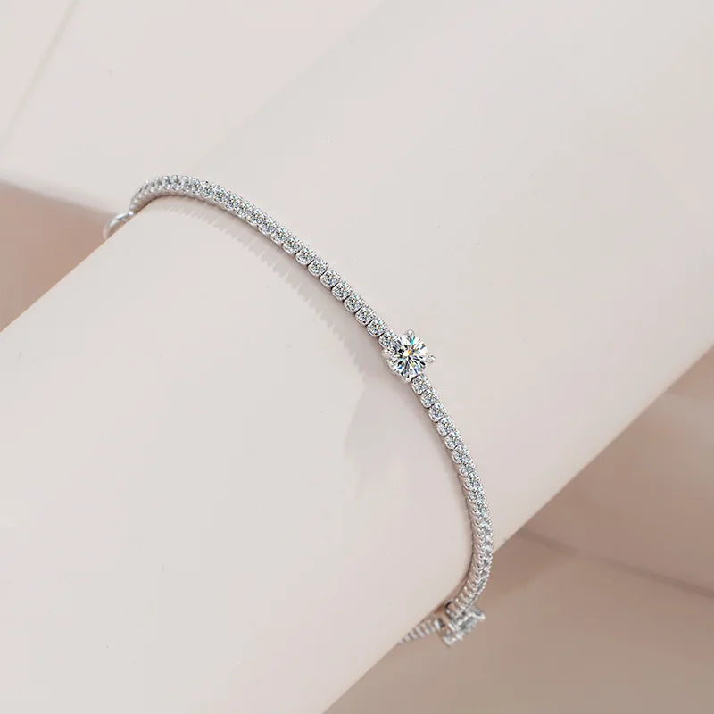 Timeless 925 Sterling Silver Moissanite Bracelet