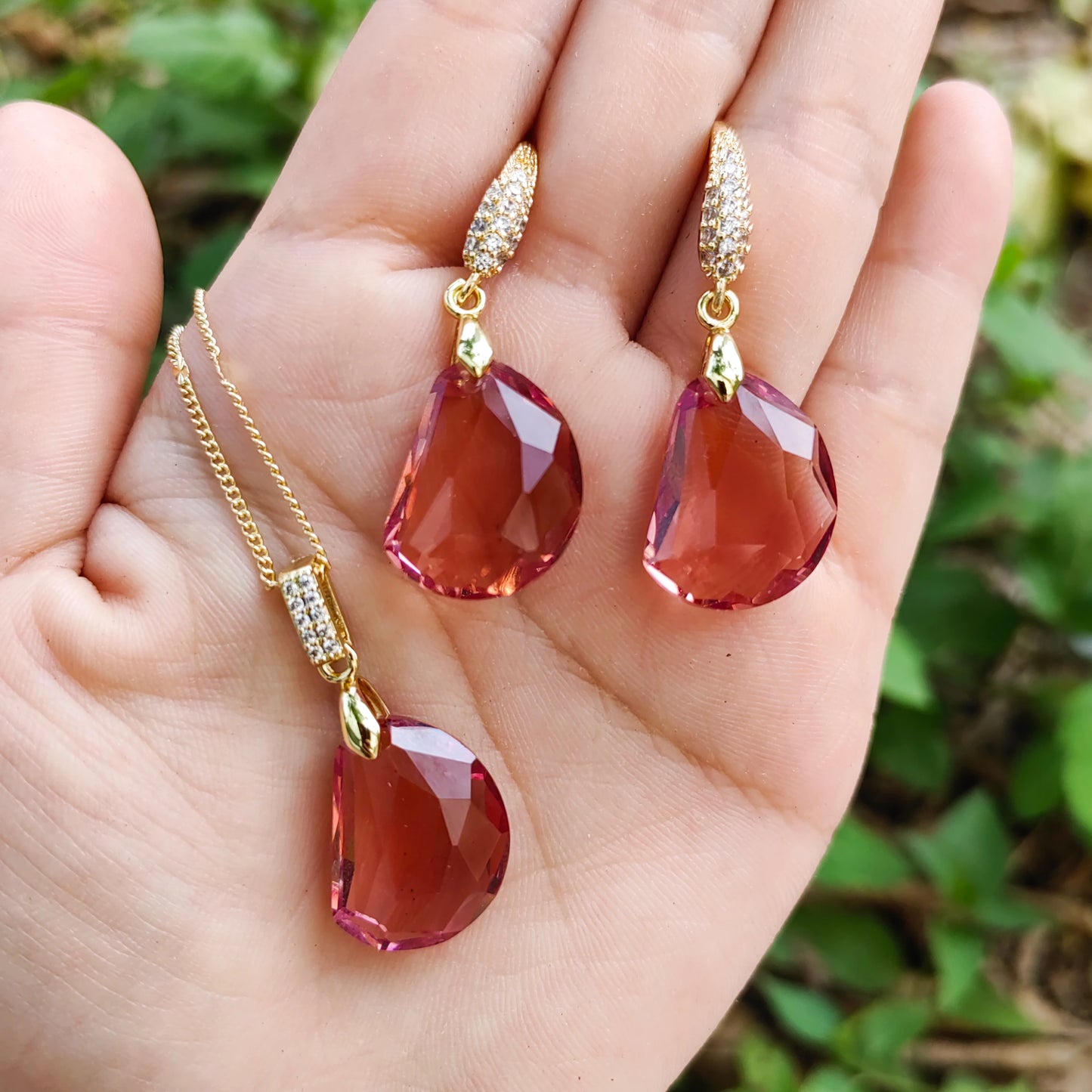 Fashion Simple Pea Shape Jewelry Three-piece Set