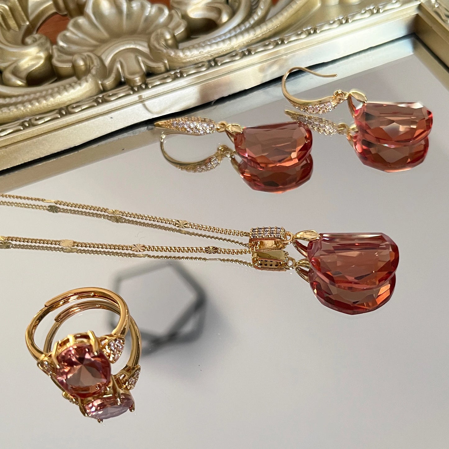 Fashion Simple Pea Shape Jewelry Three-piece Set
