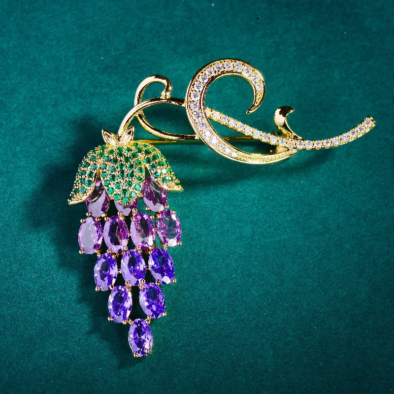 Elegant Grape Fruit Brooch